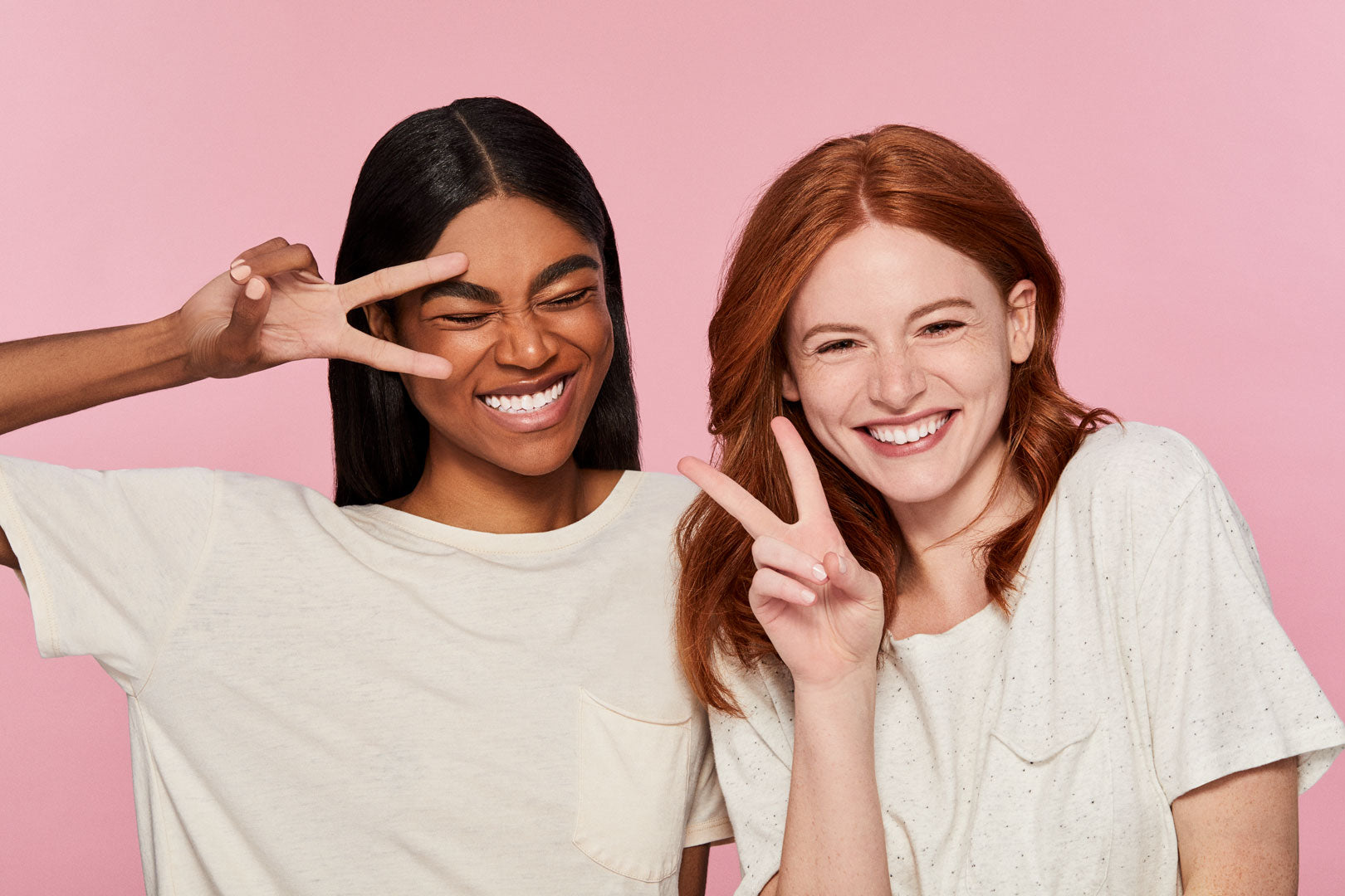 Playful Duo of Models