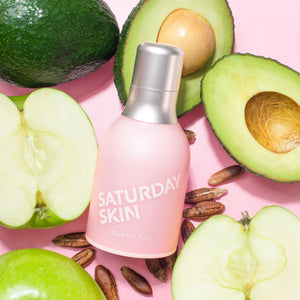 wide awake product with avocado, apple, and date seeds