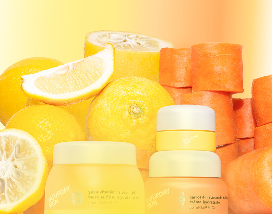 superfood products with ingredients in background