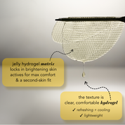 Textured jelly hydrogel matrix and text describing its properties on a light gray background
