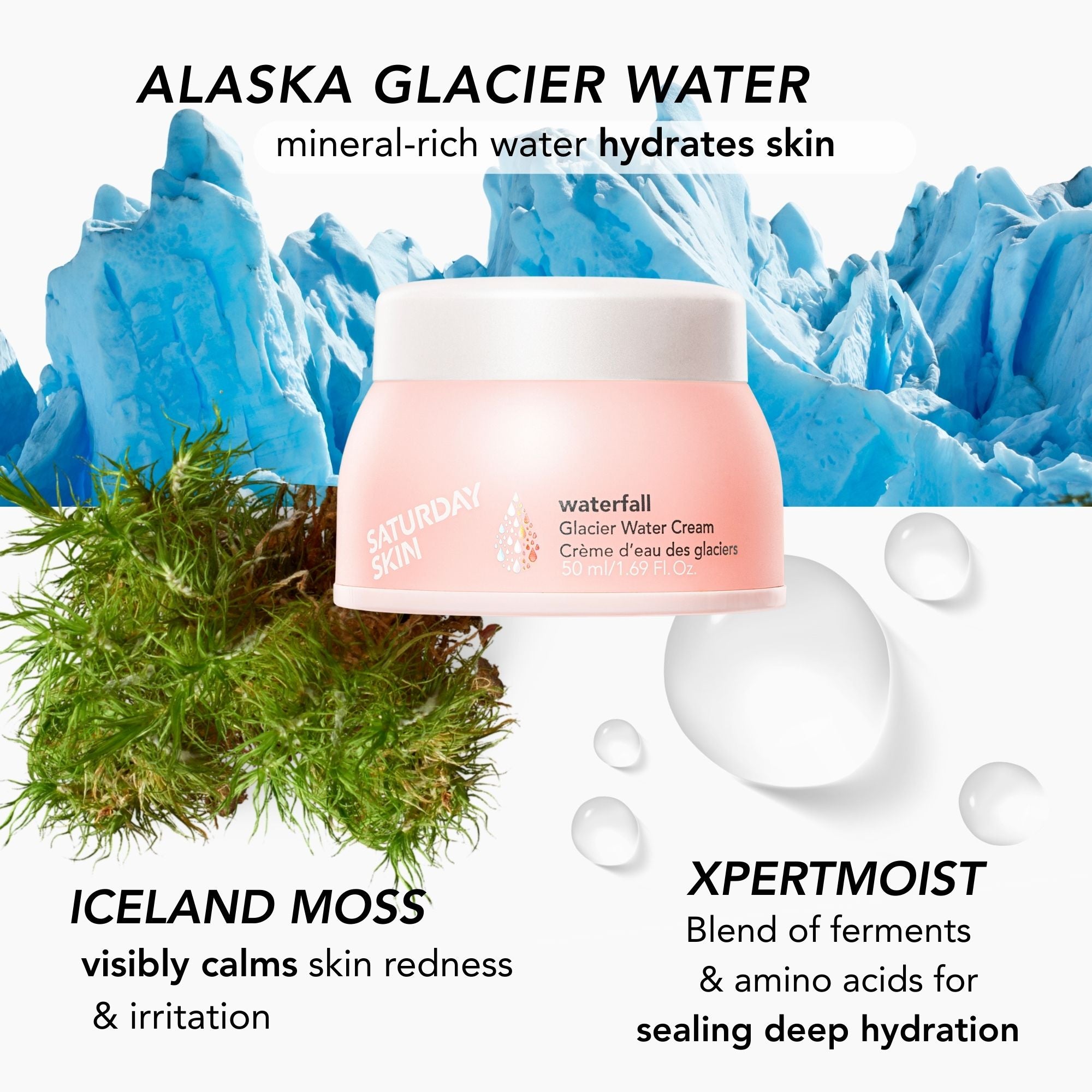 Waterfall Glacier Cream | K‑Beauty Hydrating Moisturizer for