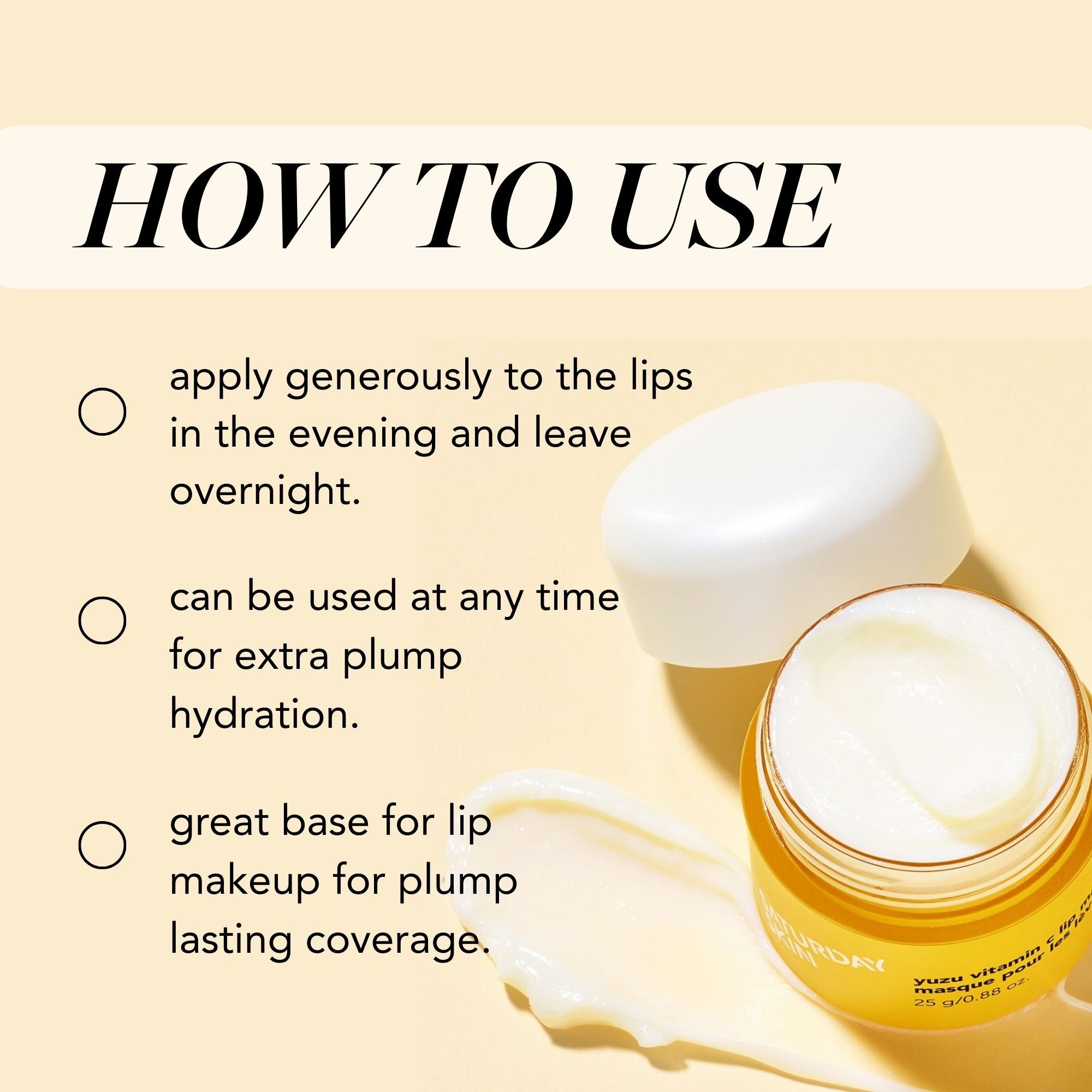 Yuzu Vitamin C Lip Mask for Soft Lips | Korean Skincare Saturday Skin Yuzu Vitamin C Lip Mask for Soft Lips | Korean Skincare Saturday Skin