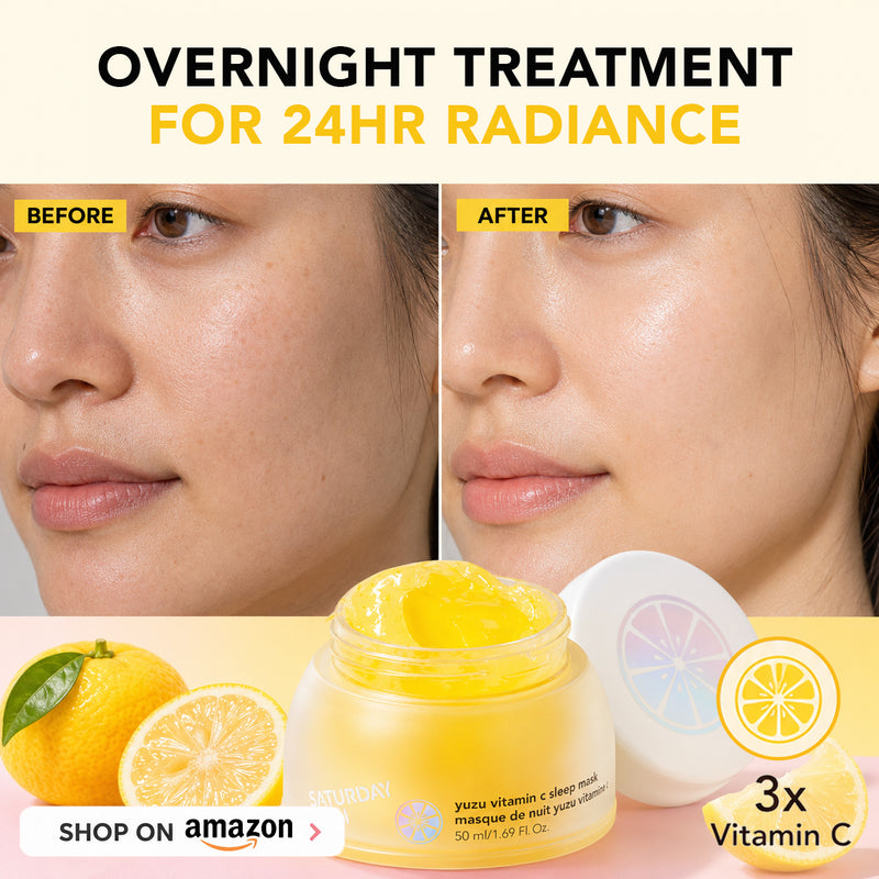 Saturday Skin Yuzu Vitamin C Sleep Mask, Vitamin C Yuzu Mask for Overnight Glow