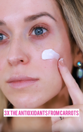 woman applying carrot moisturizing cream