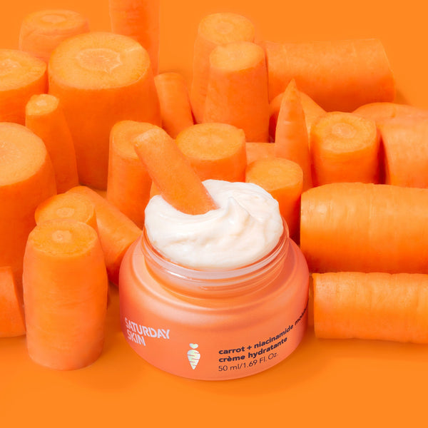 carrot is inside of cream with carrot background